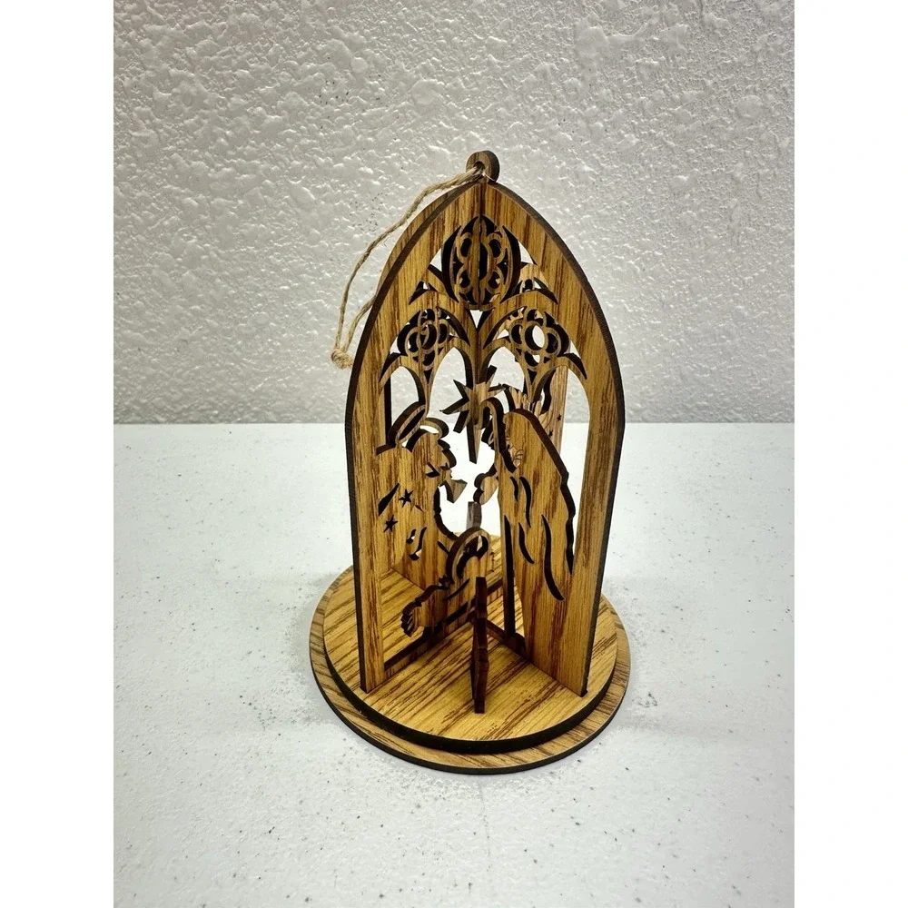 Kurt Adler 3D Laser Cut Wood Nativity Ornament D3424